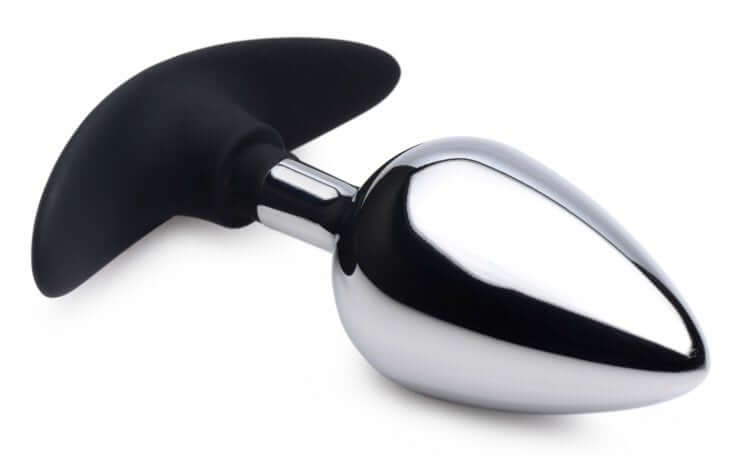 XR Brands Master Series Dark Invader Metal and Silicone Anal Plug Large at $24.99