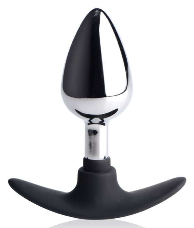 XR Brands Master Series Dark Invader Metal and Silicone Anal Plug Medium at $19.99
