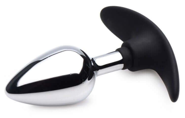 XR Brands Master Series Dark Invader Metal and Silicone Anal Plug Medium at $19.99