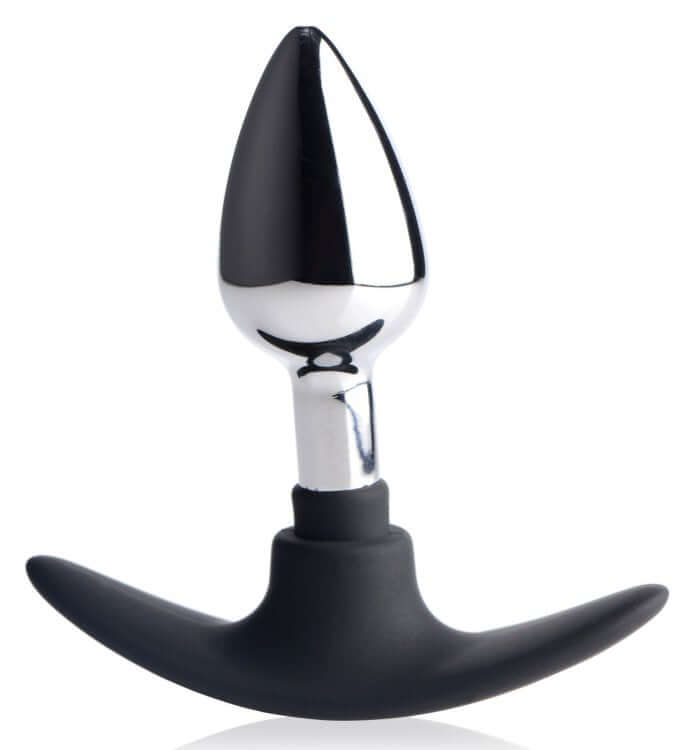 XR Brands Master Series Dark Invader Metal and Silicone Anal Plug Small at $14.99
