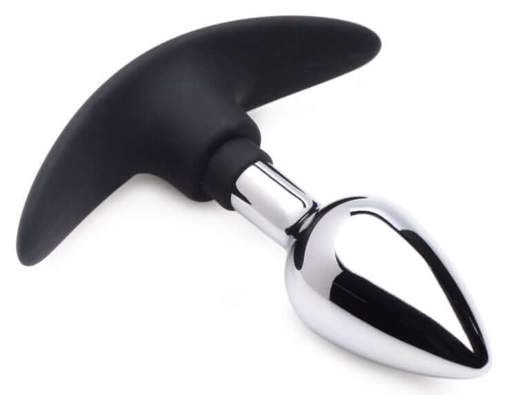 XR Brands Master Series Dark Invader Metal and Silicone Anal Plug Small at $14.99