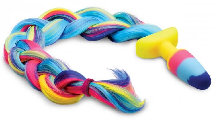 XR Brands Tailz Unicorn Butt Plug with Rainbow Tail at $25.99