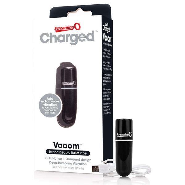 Screaming O Screaming O Charged Vooom Rechargeable Bullet Vibrator Black at $29.99