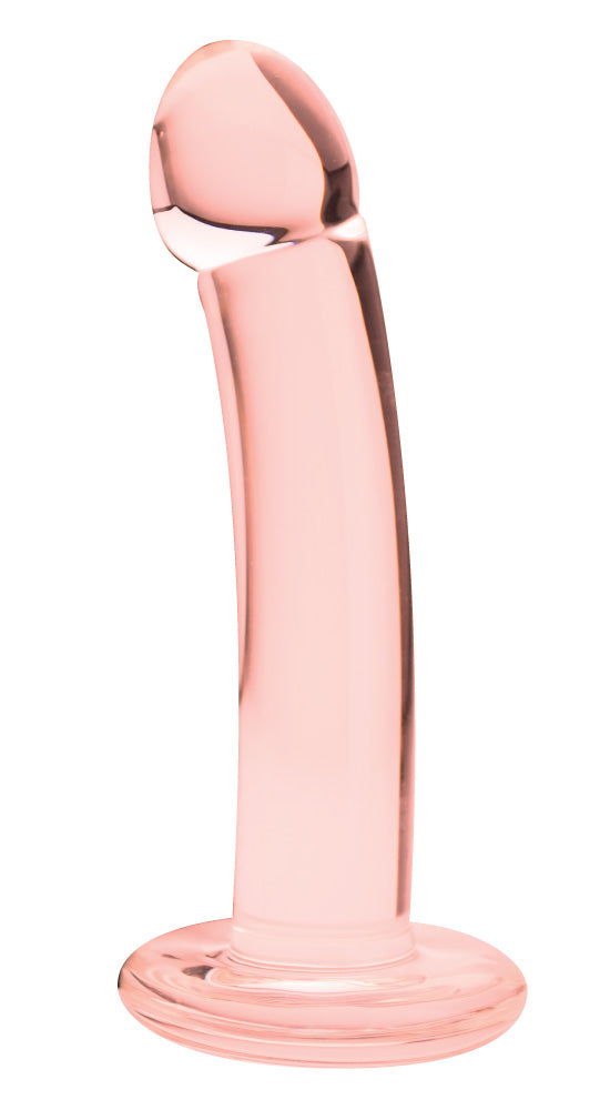 Blown Collection Glass Dong - 6-Inch Pink Curve Dildo - Non-Vibrating Borosilicate Glass Toy
