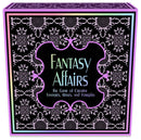 Fantasy Affairs adult board game box, featuring creative fantasies, kisses, and foreplay for couples.