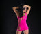 NAUGHTY GIRL ONE SHOULDER DRESS W/ HOLES PINK O/S (NET)-1