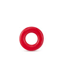 Red Stay Hard Donut Ring by Blush Novelties - Enhance stamina and erection with soft and stretchy Elastomer cock ring.