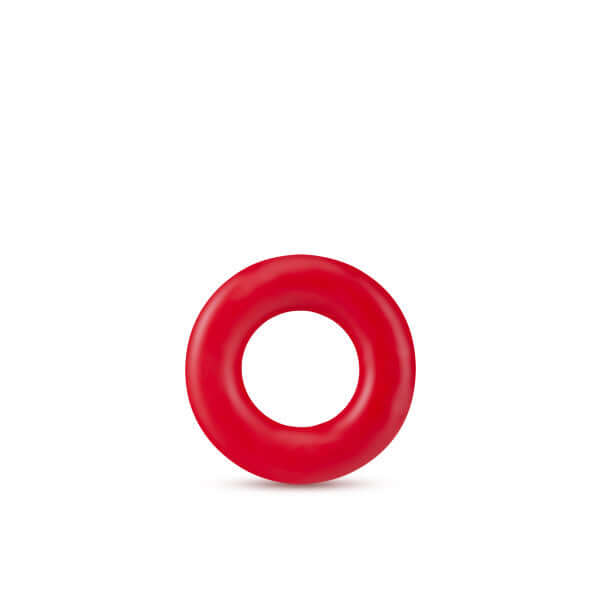 Red Stay Hard Donut Ring by Blush Novelties - Enhance stamina and erection with soft and stretchy Elastomer cock ring.
