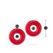 Stay Hard Oversized Red Donut Rings, 0.5 in and 0.75 in inner diameter, 1.7 in outer diameter, by Blush Novelties.