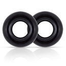 Black Elastomer Cock Rings from Blush Novelties Stay Hard Oversized Donut Rings Collection for enhanced performance and prolonged erections