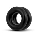 Blush Novelties Stay Hard black oversized elastomer cock rings for prolonged erections and enhanced performance.