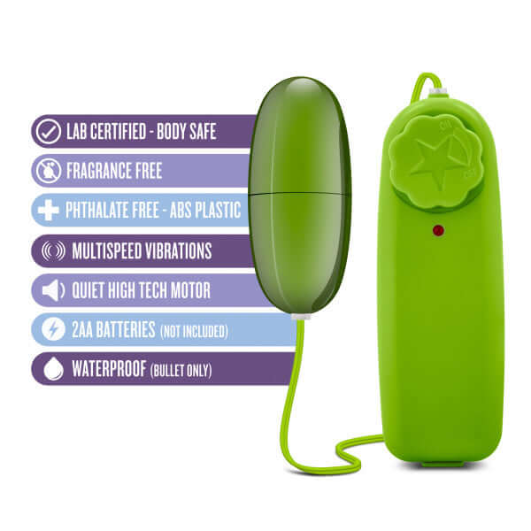 Blush Novelties B Yours Power Bullet Lemon Lime Swirl Green Vibrator at $6.99
