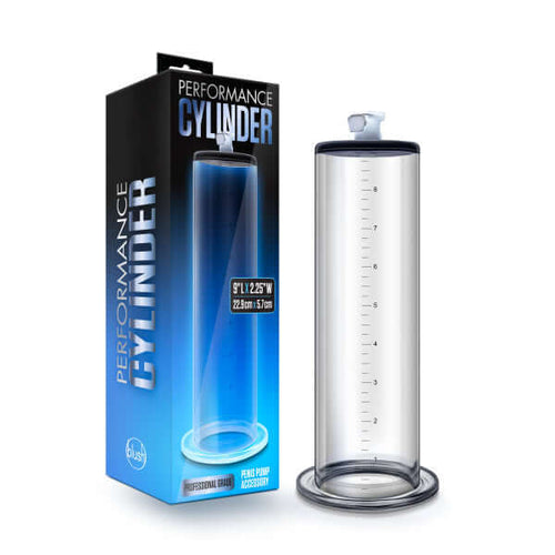 Clear Acrylic Performance Penis Pump Cylinder with Packaging from Blush Novelties