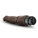 Dr. Skin Cock Vibe 4 Chocolate Brown Realistic Vibrating Dildo with Veins and Clitoral Studs, Multi-Speed Twist Dial Base