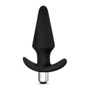 Luxe Discover Black Anal Plug by Blush Novelties with 10 Vibrating Functions for enhanced pleasure and comfortable fit.