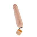 Dr. Skin Cock Vibe 14 Realistic Vibrator in Beige with a lifelike design, veiny shaft, and twist dial base for intense pleasure.