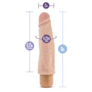Dr. Skin Cock Vibe 14 Realistic Vibrator - Beige, 8 inches, 6.75-inch insertable length, 2-inch width, 6.25-inch girth.