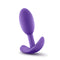 Luxe Wearable Vibra Slim Plug Small Purple by Blush Novelties - Body safe Silicone, no batteries, easy retrieval anchor base.