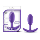 Luxe Wearable Vibra Slim Plug in Medium Purple with packaging, by Blush Novelties, offering discreet pleasure and silent vibrations