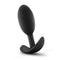 Luxe Wearable Vibra Slim Plug Medium Black by Blush Novelties, self-propelled vibrations, sleek anal plug design, body movement activation.