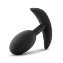 Luxe Wearable Vibra Slim Plug Medium Black by Blush Novelties, featuring a sleek design with self-propelled vibrations, no batteries needed.