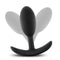 Luxe Wearable Vibra Slim Plug Medium Black - self-propelled vibrations, sleek design by Blush Novelties. For sensual pleasure.
