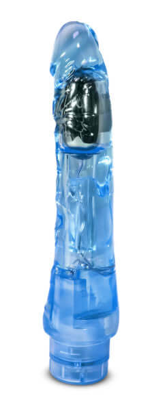 Naturally Yours Mambo Vibe Blue realistic curved vibrator for intense stimulation with multiple vibration speeds and jelly design.