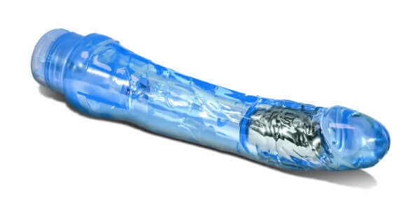 Naturally Yours Mambo Vibe Blue realistic curved vibrator for intense stimulation with multiple speeds and soft, flexible design.