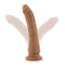 Dr Skin 8.5 inches Mocha Tan realistic dildo with suction cup base and soft PVC material.