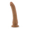 Dr Skin Basic 8.5 inches Mocha Tan Dildo with realistic texture and sturdy suction cup base, made of soft PVC for solo or harness use