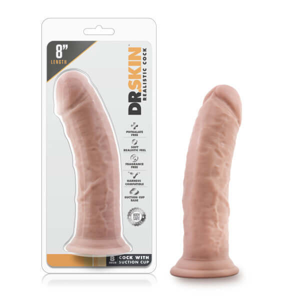 Blush Novelties Dr Skin 8 inches Cock With Suction Cup Base Vanilla Beige at $23.99