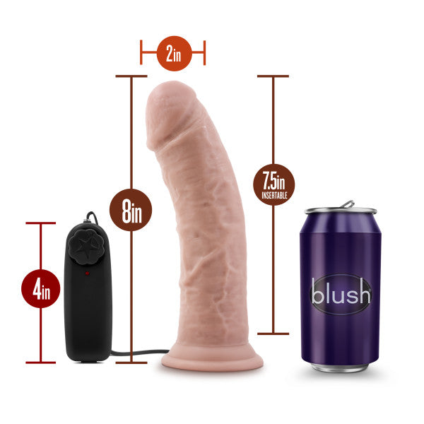Dr. Skin Dr. Joe 8" Vibrating Cock with Suction Cup Vanilla Beige from Blush Novelties