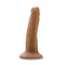 Dr. Skin 5.5" realistic dildo in mocha tan with suction cup for hands-free play, compatible with harnesses.