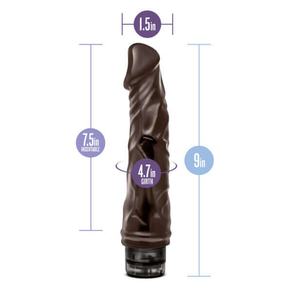 Blush Novelties Dr Skin Vibe 8.75 inches Chocolate Brown Realistic Vibrator at $17.99