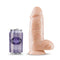 Dr. Skin Dr. Chubbs 10 inches Vanilla Beige Dildo with Suction Cup Base Next to a Blush Cola Can for Size Comparison