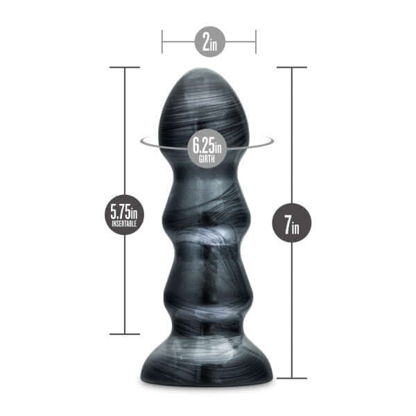 Blush Novelties Jet Black Jack Carbon Metallic Black 7 inch Anal Plug at $14.99