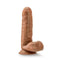 Loverboy Derek the Bartender Mocha Tan Dildo by Blush Novelties with lifelike design including realistic skin texture and uncut foreskin