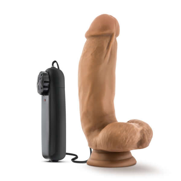 Blush Novelties Loverboy MMA Fighter 7 inches Vibrating Realistic Cock Mocha Tan Dildo at $23.99