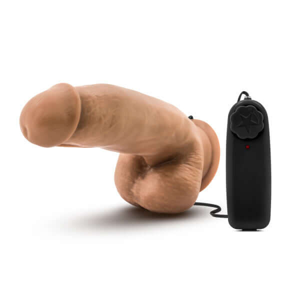 Blush Novelties Loverboy MMA Fighter 7 inches Vibrating Realistic Cock Mocha Tan Dildo at $23.99