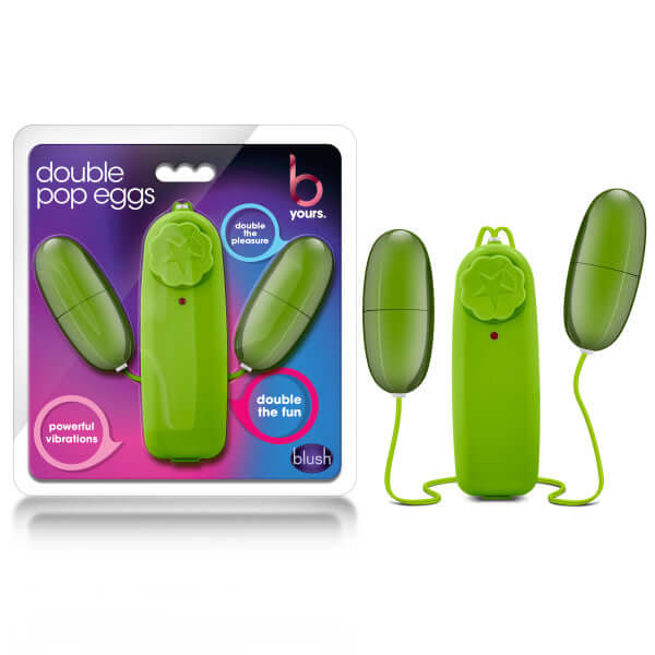 Blush Novelties B Yours Double Pop Eggs Lime Green Vibrating Bullet at $8.99