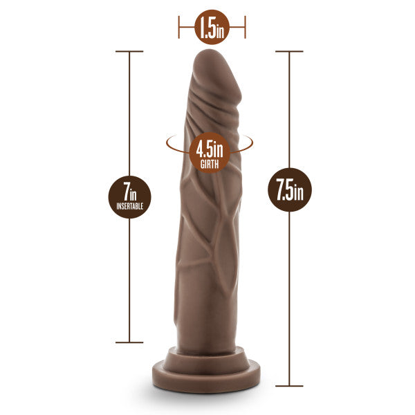 Blush Novelties Dr. Skin Realistic Cock Basic 7.5 inches Chocolate Brown at $11.99