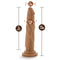 Dr. Skin Realistic Cock 7.5-Inch Mocha Tan dildo with suction cup base, featuring measurements and realistic design for versatile play.