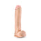 Au Naturel Big John 11.5 inches Sensa Feel Dual Density Dildo Vanilla Beige standing upright with realistic design.