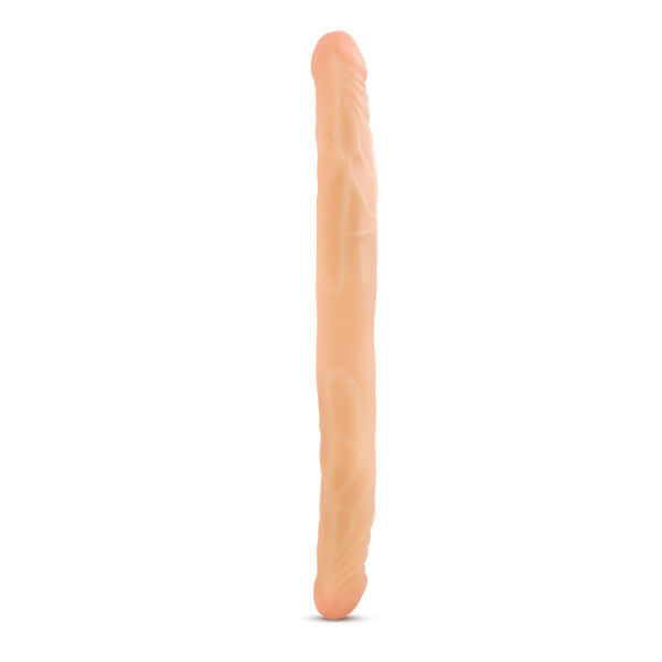 Blush Novelties B Yours 14 inches Double Dildo in Beige for mutual pleasure or solo play, featuring a realistic design and perfect firmness.