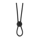 Black Stay Hard Silicone Loop Cock Ring with adjustable lasso-style locking slide for enhanced performance and pleasure.