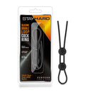 Blush Novelties Stay Hard Silicone Double Loop Cock Ring Black at $7.99