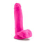 Au Naturel Bold Pleaser 7 inches Pink Dildo by Blush Novelties, featuring Sensa Feel Dual Density technology and suction cup base.