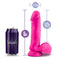 Au Naturel Bold Hero 8-Inch Pink Dildo with Can for Size Comparison and Dimensions