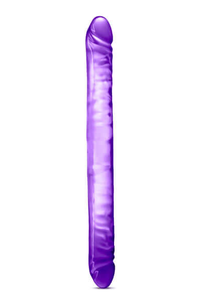 Blush Novelties B Yours 18-Inch Double Dildo in Purple with realistic feel and body-safe material
