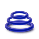 Blush Novelties Performance VS4 Pure Premium Silicone Cock Ring Set Indigo Blue at $6.99